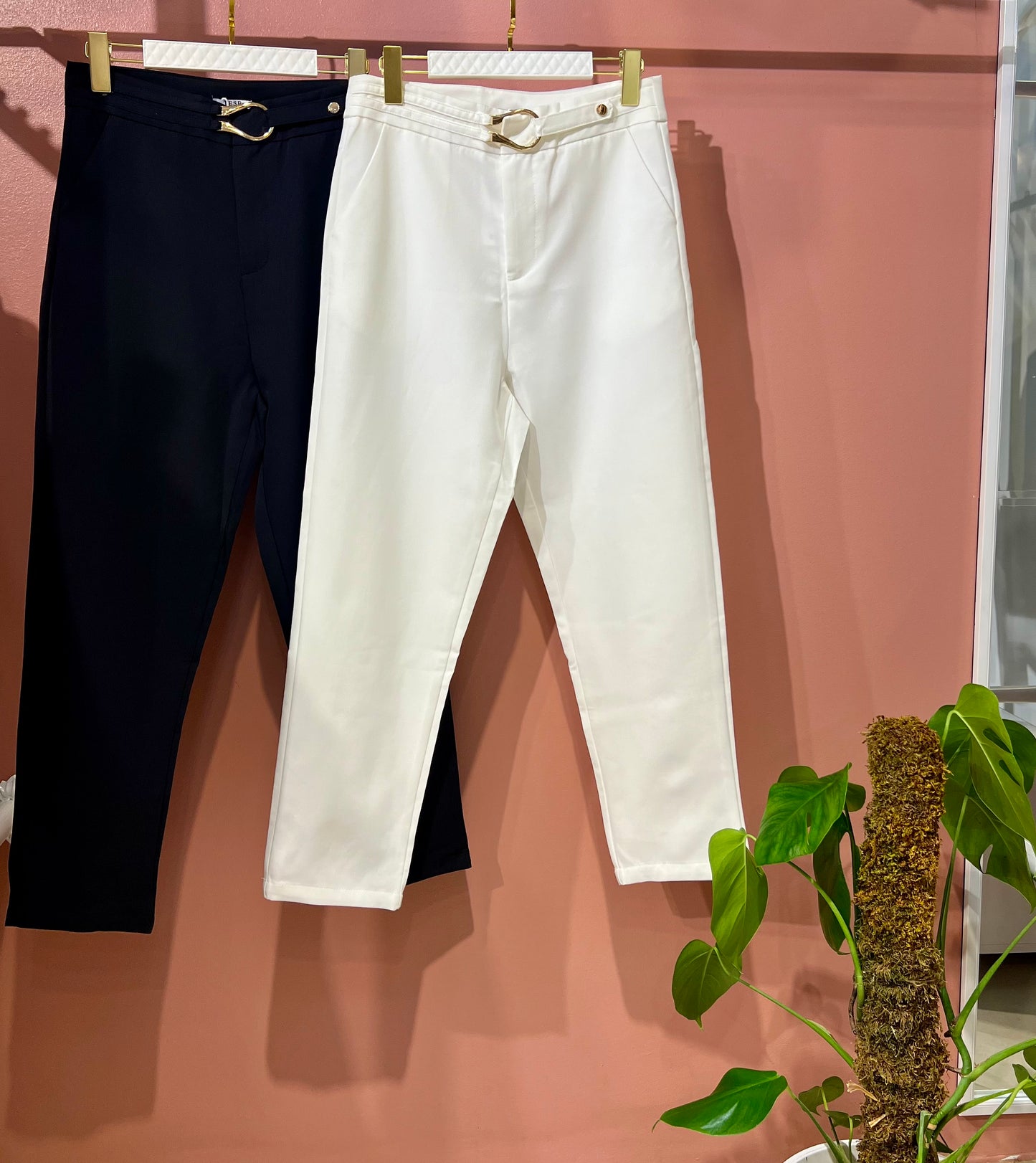 Pantalon coupe cigarette - Blanc et Noir